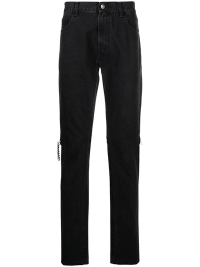 Raf Simons Zip-detail Straight-leg Jeans In Black