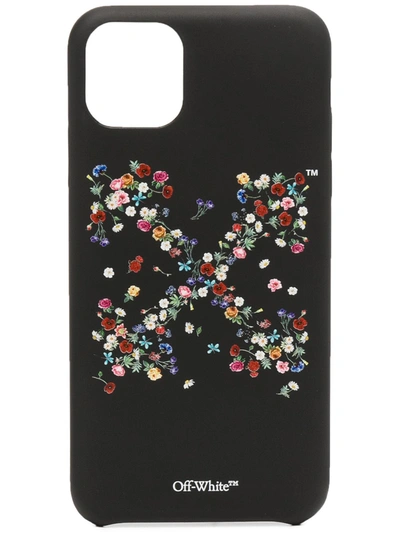 Off-white Floral Arrow Logo Iphone 11 Pro Max Case In Black