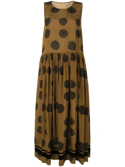 Uma Wang Aubree Polka-dot-print Dress In Brown