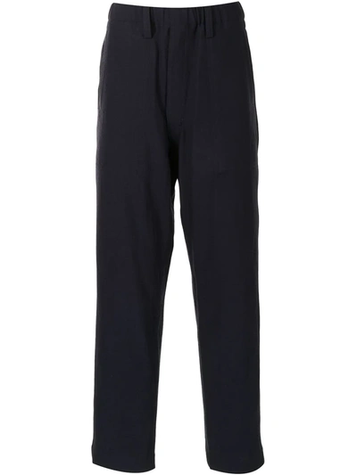 Issey Miyake Slip-on Straight Trousers In Blue