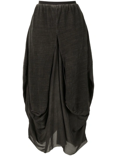 Uma Wang Great Silk Skirt In Grey