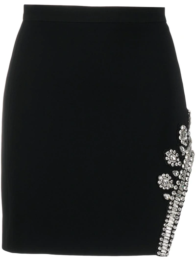 David Koma Women's Crystal-embellished Crepe Mini Skirt In Black