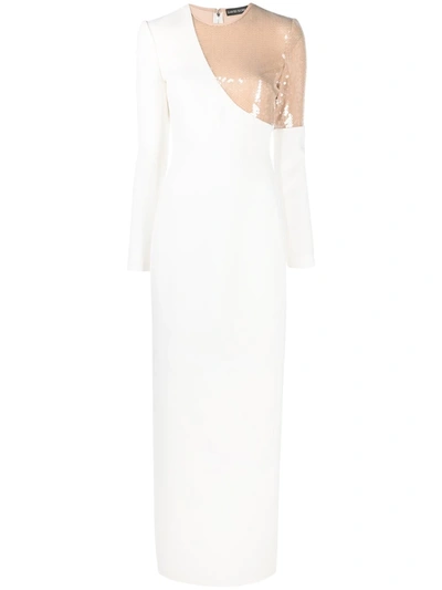 David Koma Sequin Panel Dress In White