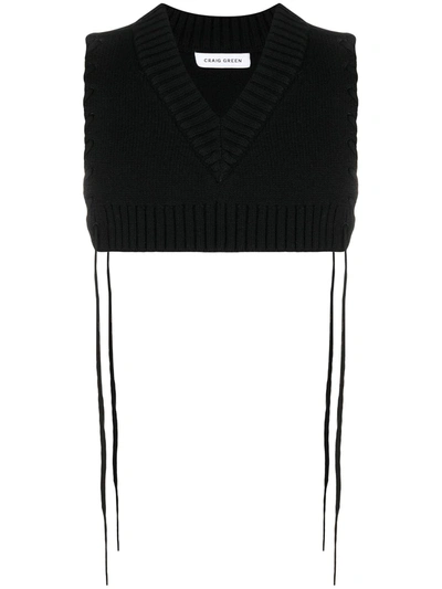 Craig Green Knit Wool Bib In Black