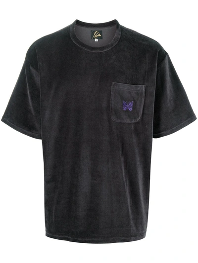 Needles Embroidered Logo Patch Pocket T-shirt In Black