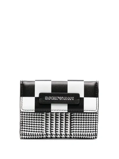 Emporio Armani Printed Leather Wallet In Black