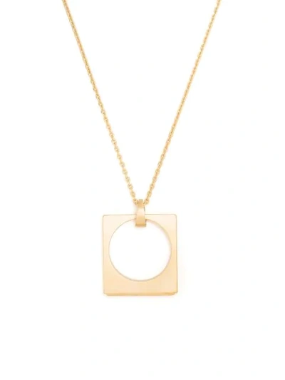 Maison Margiela Square Pendant Necklace In Gold