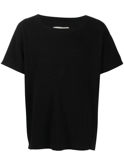 Greg Lauren Round Neck Short-sleeve T-shirt In Black