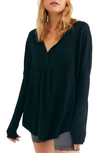 Free People Leo Henley Tee In Black