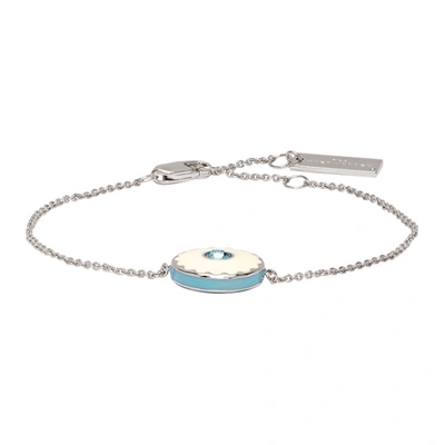 Marc Jacobs Blue & Off-white 'the Medallion' Bracelet In 440 Ltblue