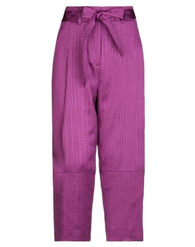 Manila Grace Casual Pants In Purple