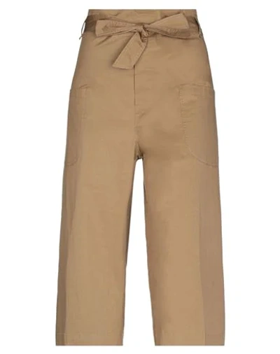 Semicouture Cropped Pants In Beige