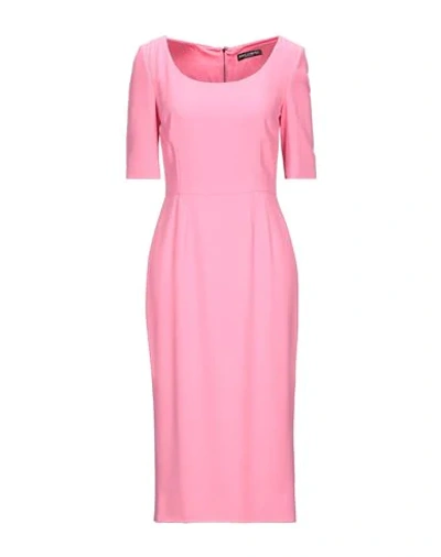 Dolce & Gabbana Woman Midi Dress Pink Size 8 Viscose, Acetate, Elastane