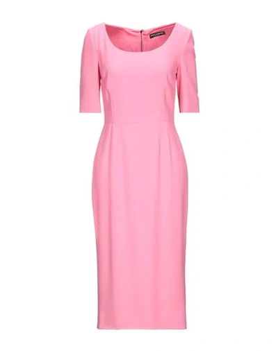 Dolce & Gabbana Woman Midi Dress Pink Size 0 Viscose, Acetate, Elastane In Pink