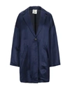 Semicouture Overcoats In Blue