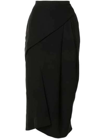 Enföld Draped Midi Skirt In Black