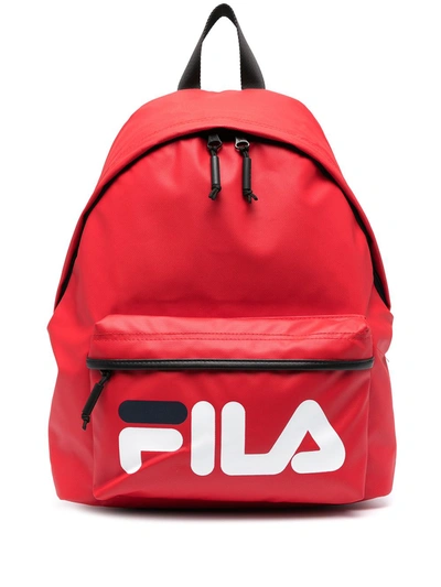 Fila Heron Logo Backpack In Red