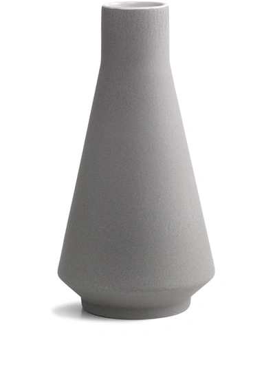 Karakter Geometric-shaped Ceramic Vase In Grey