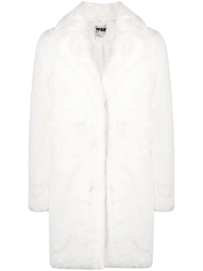 Apparis Mid-length Faux-fur Coat In White