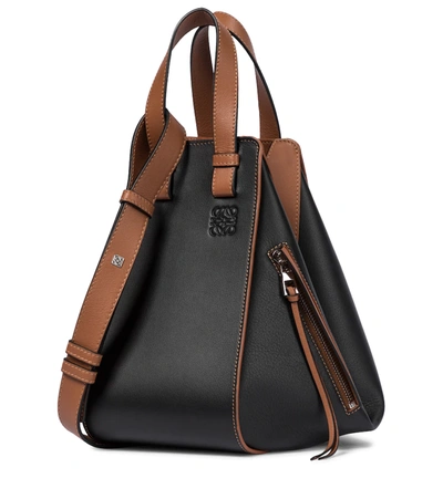 Loewe Hammock Small Leather Shoulder Bag In Black