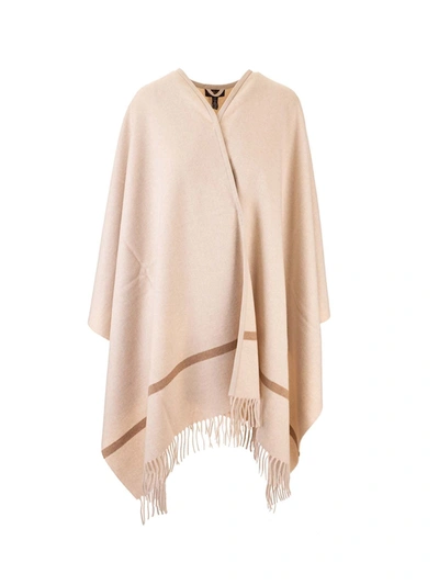 Loro Piana Fringes Cape In Beige