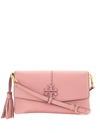 Tory Burch Mcgraw Leather Crossbody Bag In Pink Magnolia