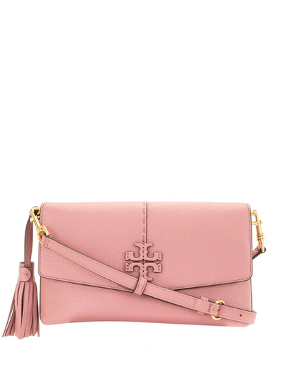 Tory Burch Mcgraw Leather Crossbody Bag In Pink Magnolia