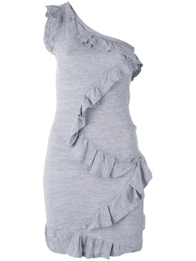 Dsquared2 One-shoulder Ruffle Dress In Grey