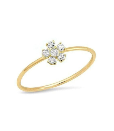 Jennifer Meyer Flower 18-karat Gold Diamond Ring In Yellow Gold