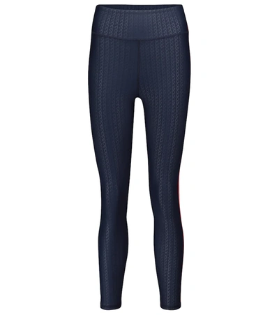 The Upside Liegia Dance Stretch-jacquard Leggings In Navy