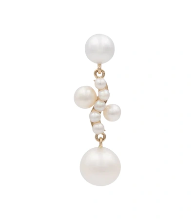 Sophie Bille Brahe Petite Ocean Perle 14kt Gold Single Earring With Pearls