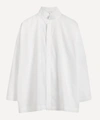 Eskandar Angled Side Seam Cotton Shirt In White