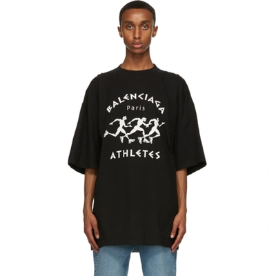 Balenciaga Marathon-print Cotton-jersey T-shirt In Black