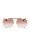 Victoria Beckham 59mm Gradient Navigator Sunglasses In Gold & Wine
