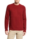 Vince Wool & Cashmere Ribbed Knit Slim Fit Crewneck Sweater In Redcurrant
