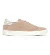 Claudie Pierlot Azote Suede Lace-up Sneakers In Nude