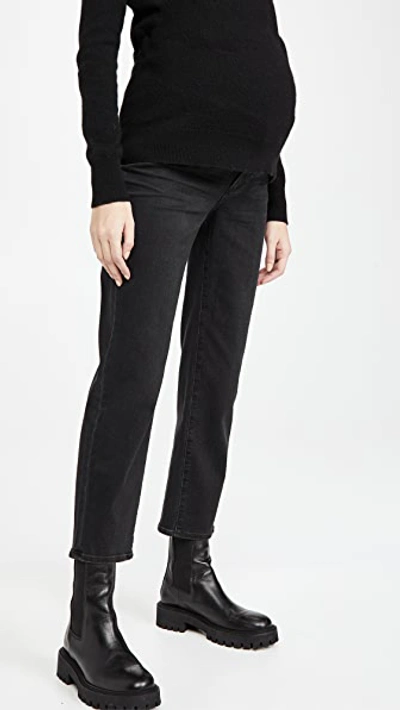 Paige Maternity Noella Straight Jeans In Black Willow