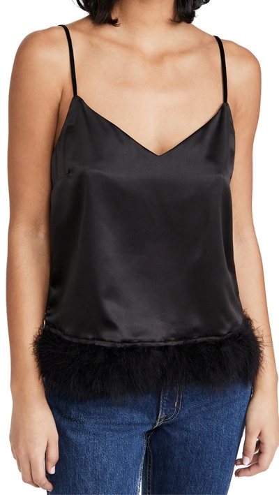 Bb Dakota Feather Report Satin Camisole In Black