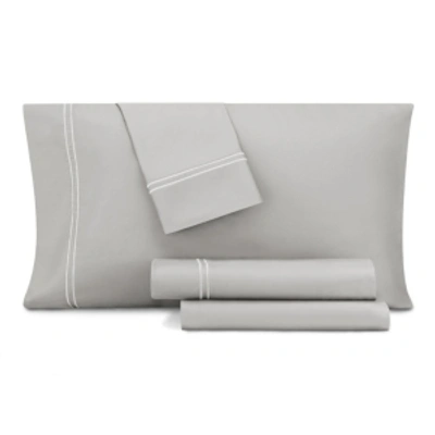 Aq Textiles Closeout!  Double Merrow Embellished 4-pc Queen Sheet Set, 700 Thread Count Cotton Blend  In Grey