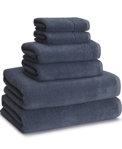 Cassadecor Cotton/rayon From Bamboo 6-pc. Towel Set Bedding In Ink Blue