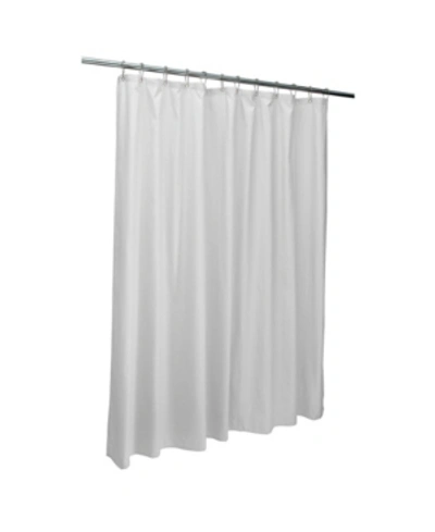 Bath Bliss Microfiber Soft Touch Dash Design Shower Curtain Liner Bedding In White