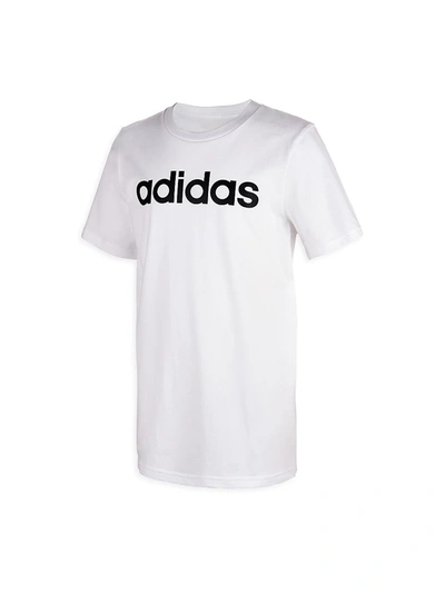 Adidas Originals Kids' Adidas Big Boys Short Sleeve Linear Logo T-shirt In White