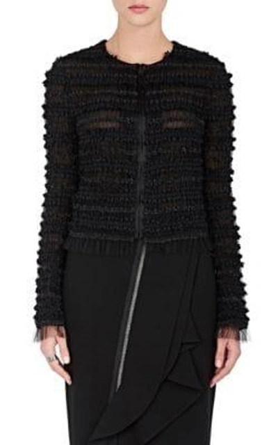 Givenchy Ruffle-striped Crop Jacket