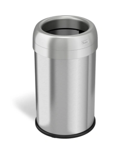 Halo Dual Deodorizer Round Open Top Stainless Steel Trash Can 13 Gallon In Silver