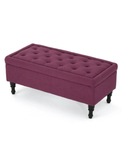 Noble House Bineta Storage Ottoman Bench In Fuschia