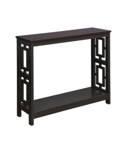 Convenience Concepts Town Square Console Table In Dark Brown
