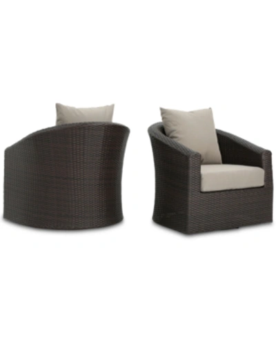 Noble House Malibu Outdoor Club Chair (set Of 2) In Brown