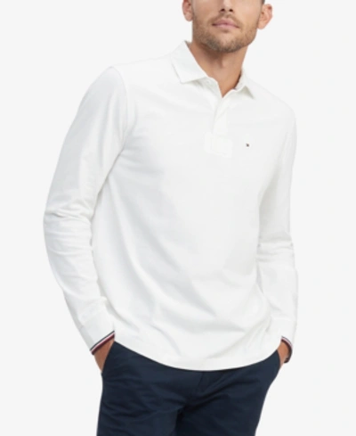 Tommy Hilfiger Men's Solid Rugby Shirt In Snow White
