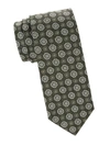 Isaia Men's Medallion Wool & Silk Blend Tie In Green