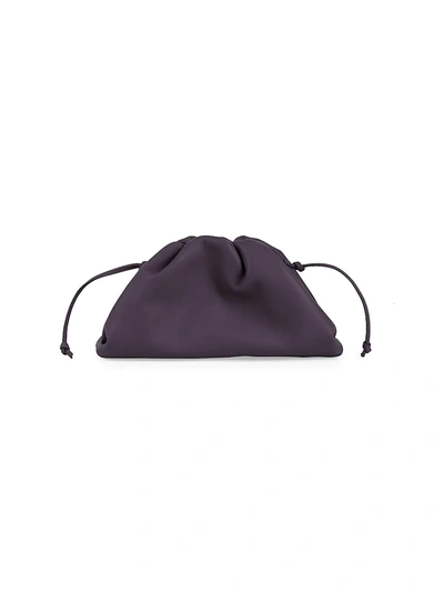 Bottega Veneta Mini The Pouch Leather Clutch In Grape